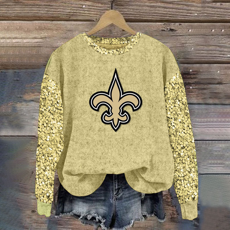 Sequined Sleeves Vintage Sweatshirt