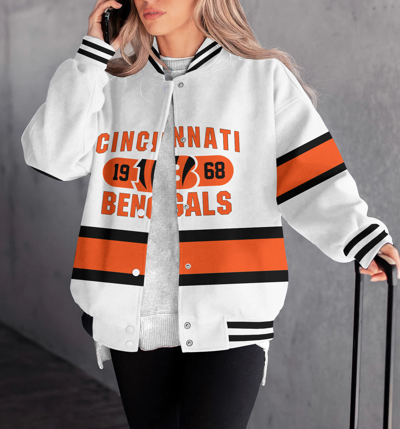 Cincinnati Bengals Women's Long Pass Full- Snap Casual Jacket