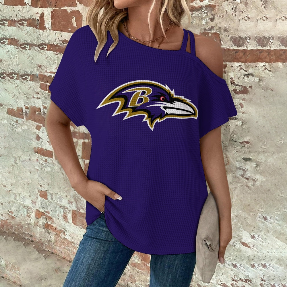 Asymmetrical Neck Short Sleeve T-Shirt