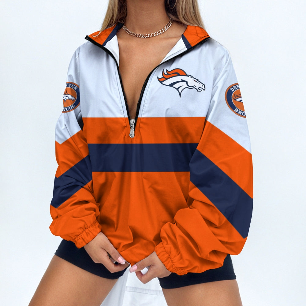 Women's Print V Neck Zipper Sweatshirt Jacket