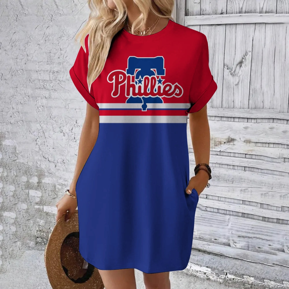 Phillies Hidden Pocket Short Sleeve Tee Dress