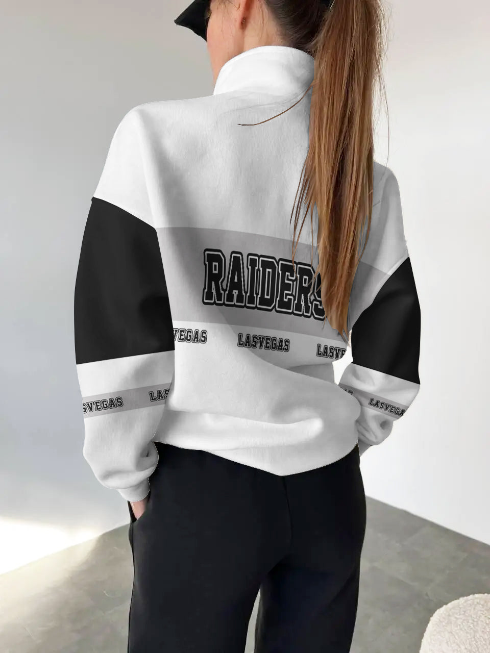 Las Vegas Raiders 2025 New Design Casual Snap Mockneck Pullover