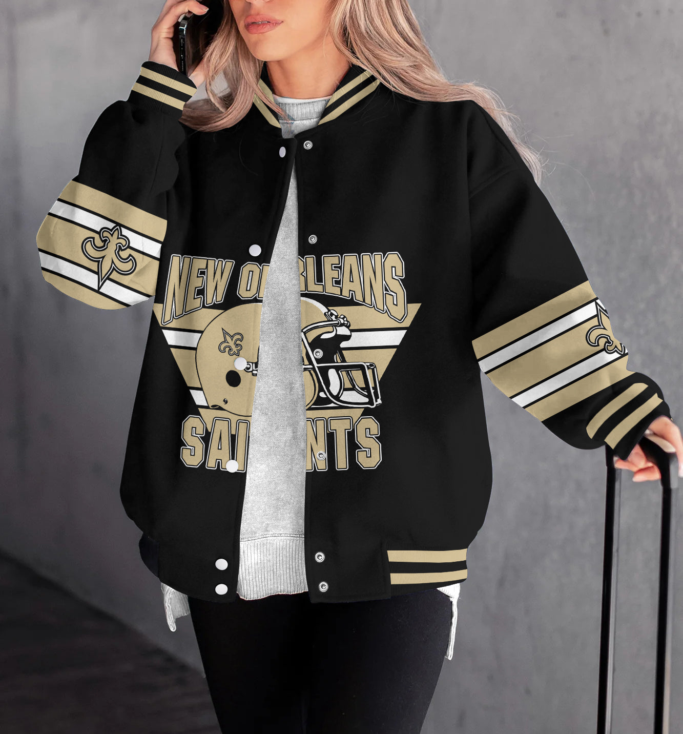 New Orleans Saints Women's Long Pass Full- Snap Casual Jacket