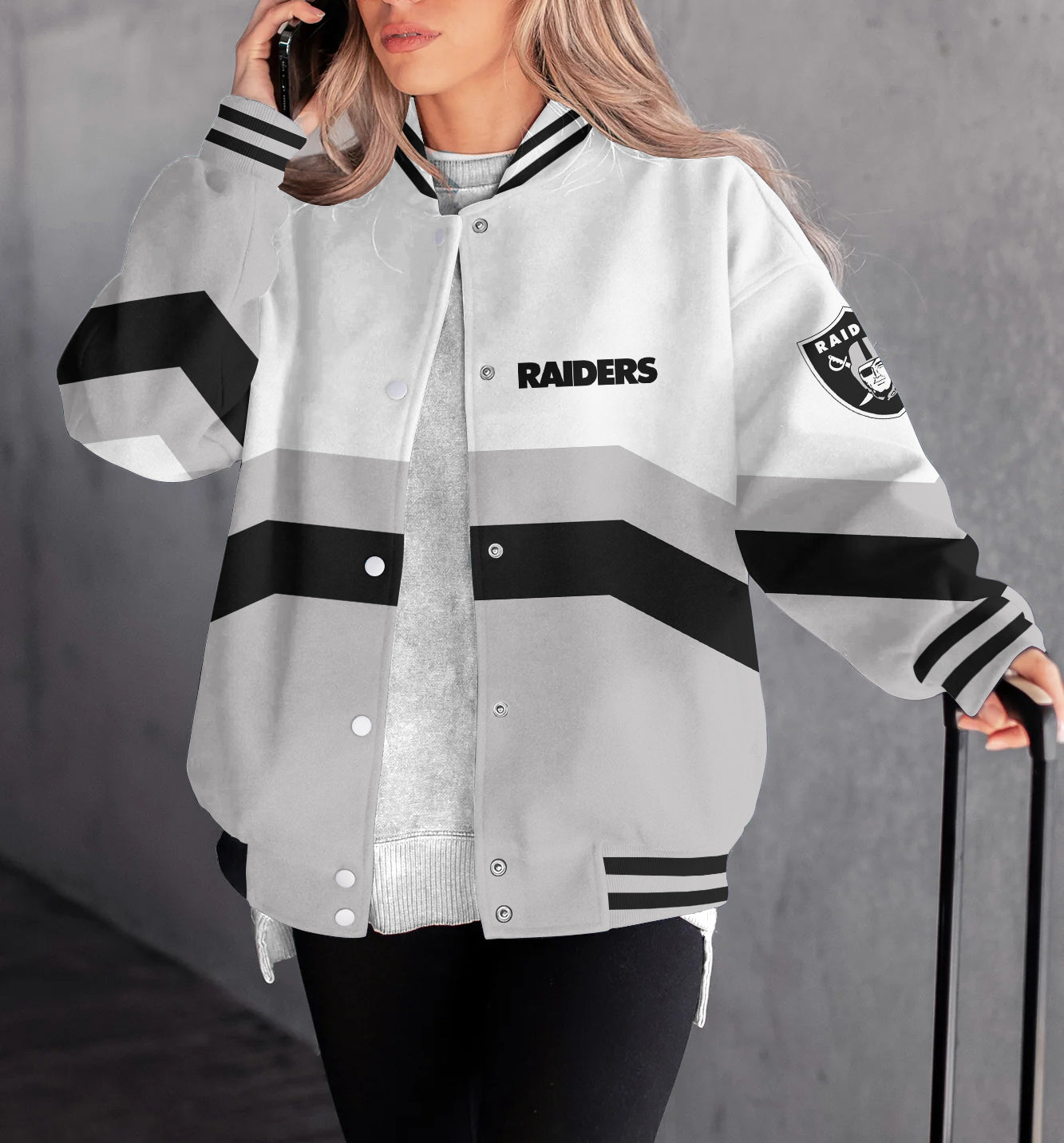 Las Vegas Raiders Women's Long Pass Full- Snap Casual Jacket