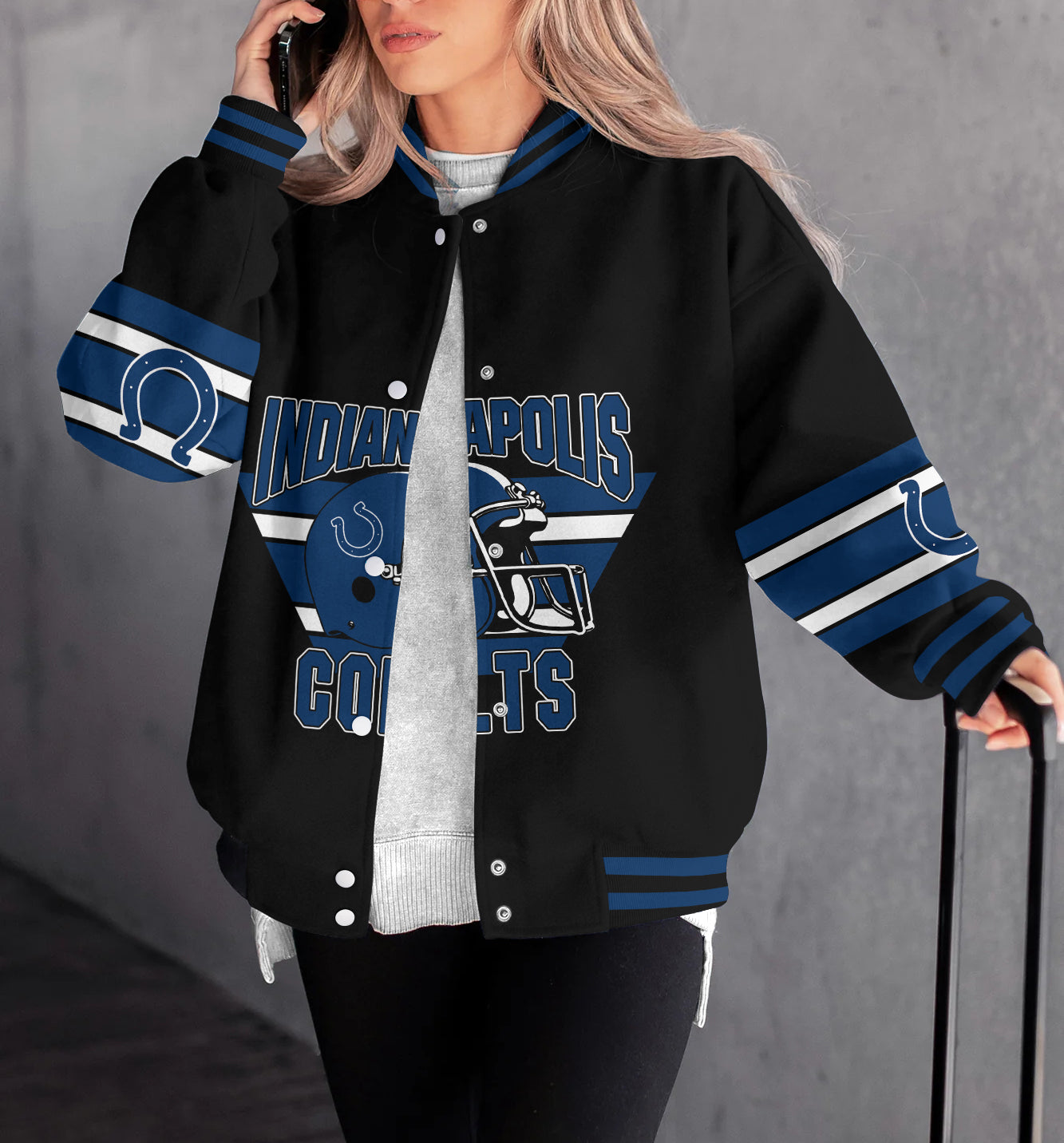 Indianapolis Colts Women's Long Pass Full- Snap Casual Jacket