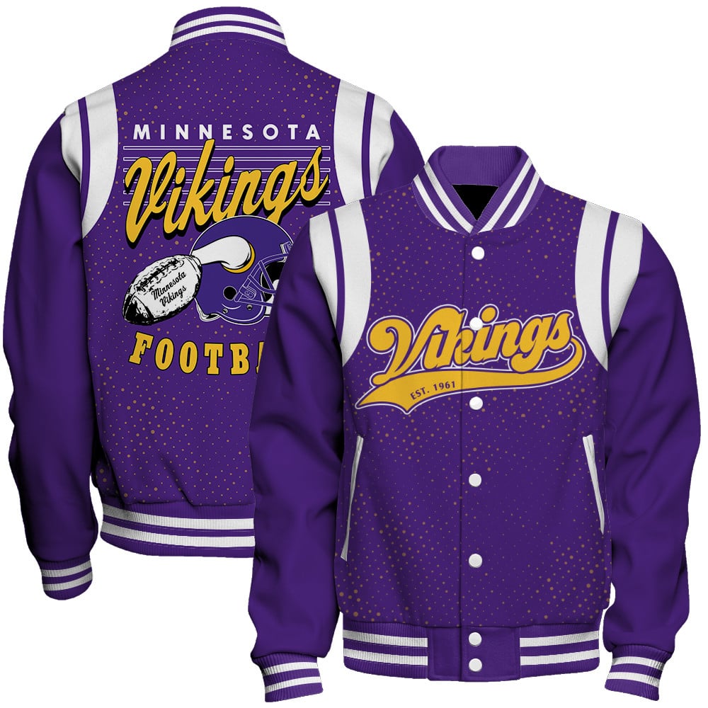 Minnesota Vikings National Football League 2025 Make Your Mark Unisex Varsity Jacket
