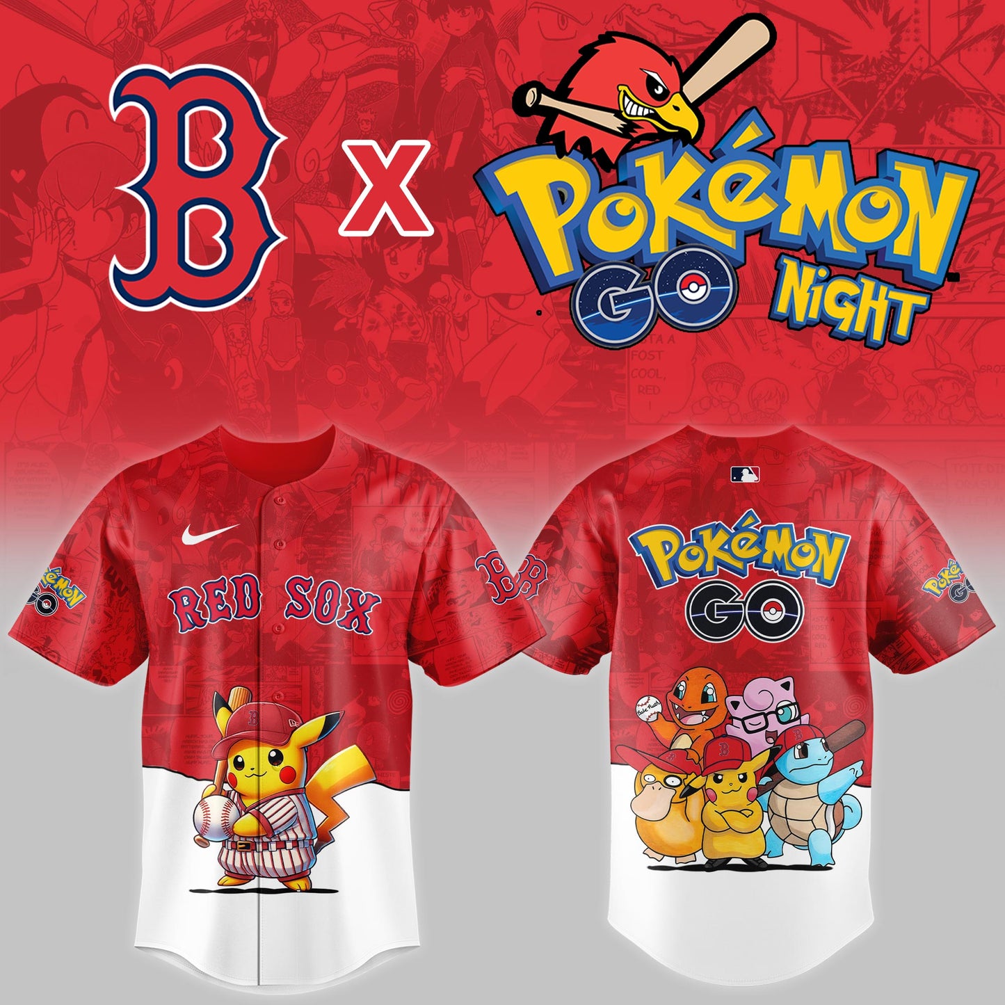 Boston Red Sox 2025 Pokémon GO Night Event Limited Jersey