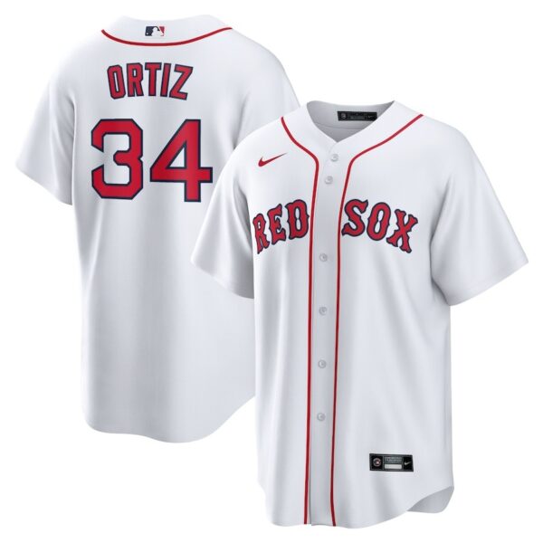David Ortiz White Home Replica Player Jersey