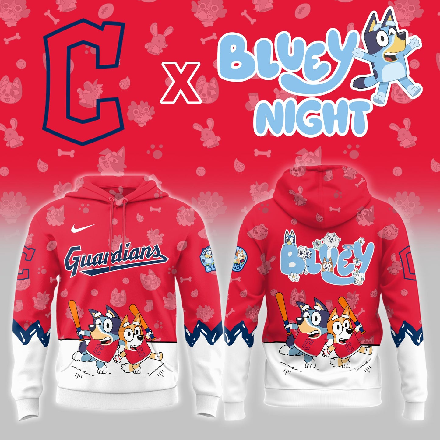 Cleveland Guardians Bluey Night Game Limited Hoodie