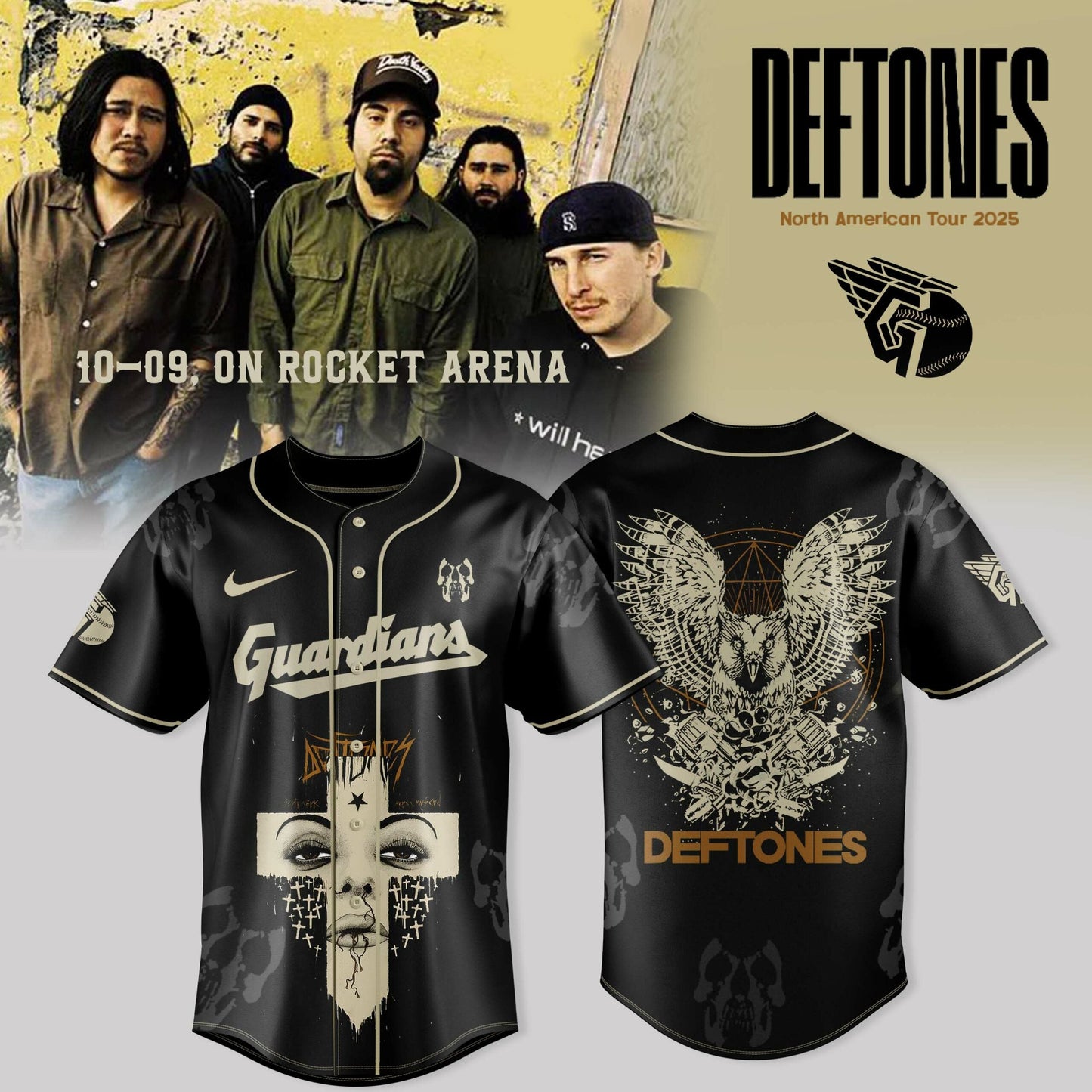 Cleveland Guardians X DEFTONES NA TOUR FALL 2025 Jersey