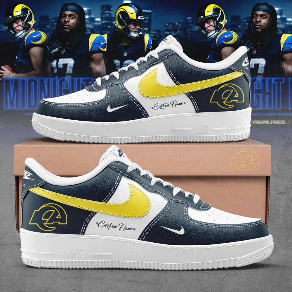 Limited Editon LA.Rams New Rivalries Mid Night Mod Uniform 2025 Custom Name For Fans Shoes