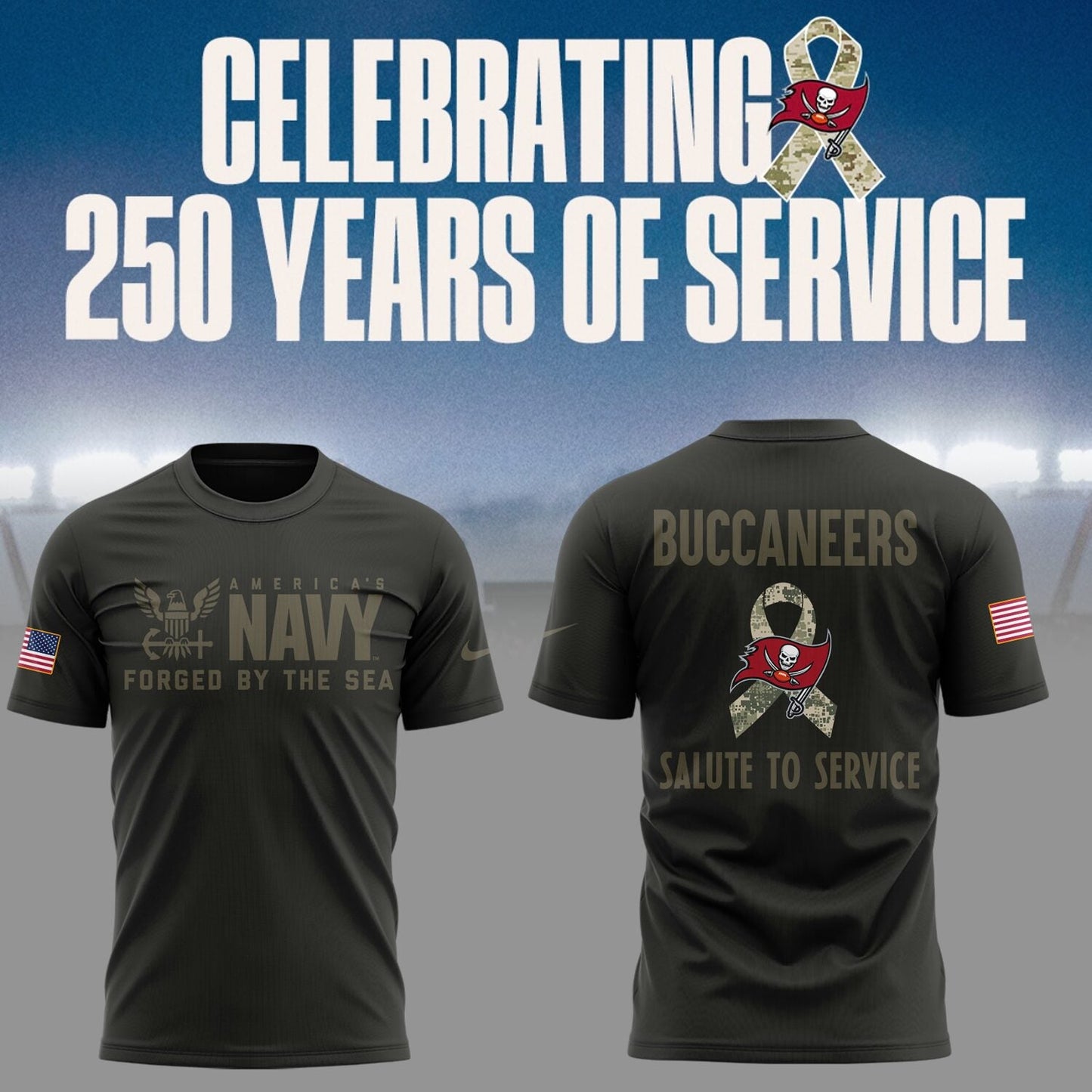 Limited Edition Buccaneers Celebrating 250 Years Of Service TShirt