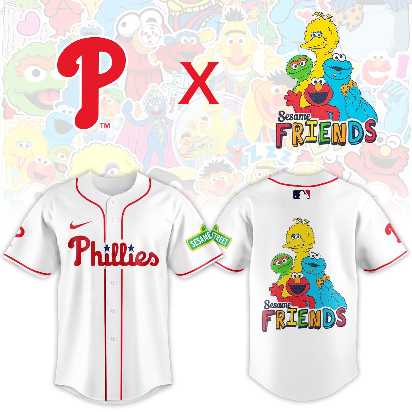 .Philadelphia Phillies 2025 Sesame Street Night Limited Jersey