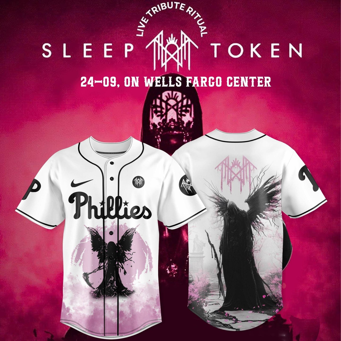 Philadelphia Phillies x Sleep Token: Even in Arcadia Tour Merch Jersey