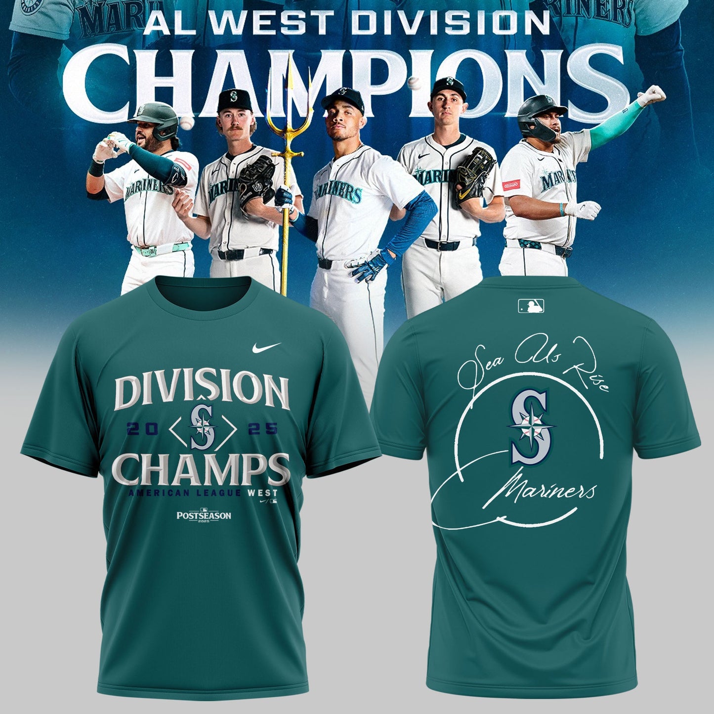 Seattle Mariners AL West Division Champions Locker Room Tshirt