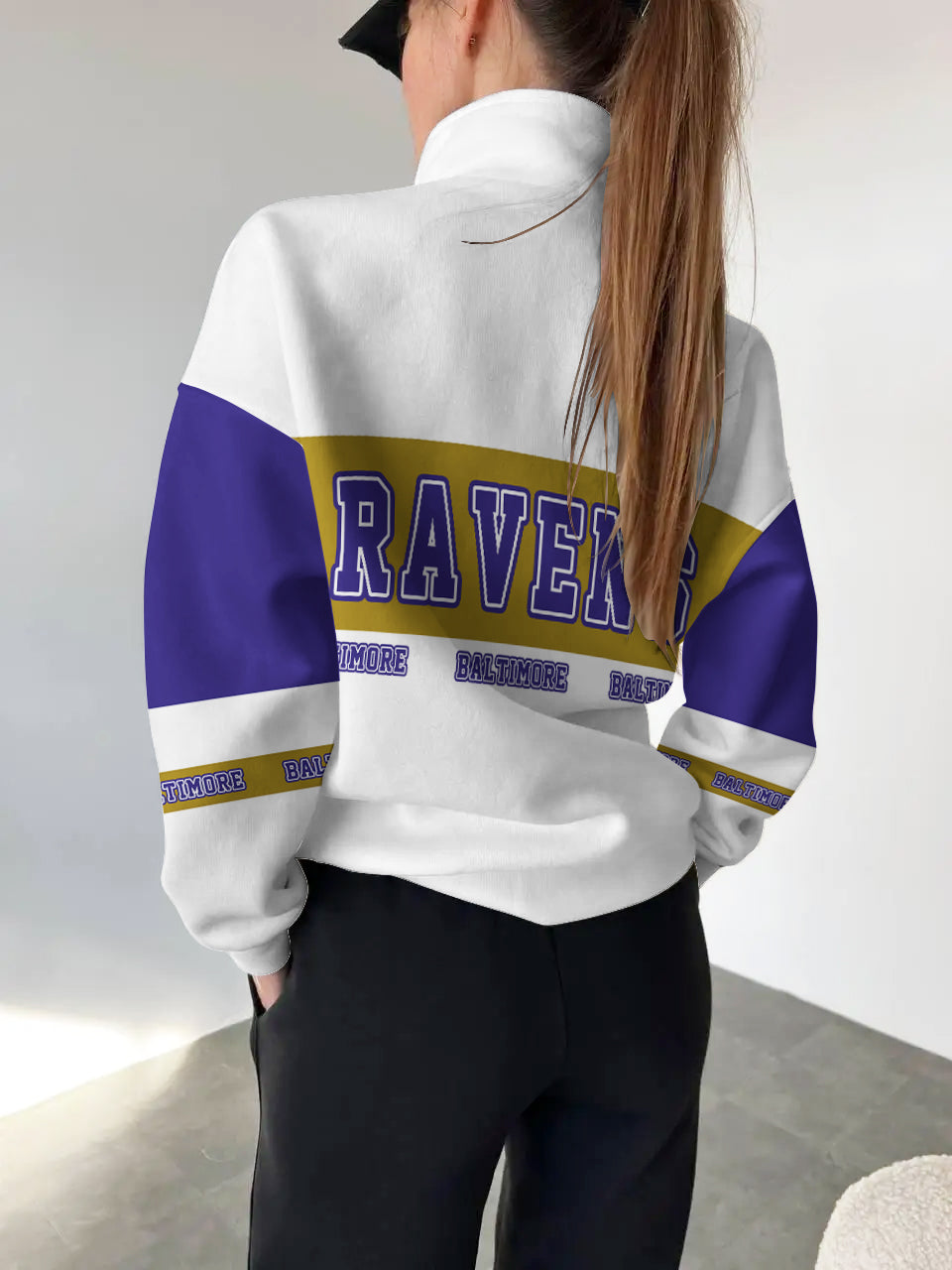 Baltimore Ravens 2025 New Design Casual Snap Mockneck Pullover