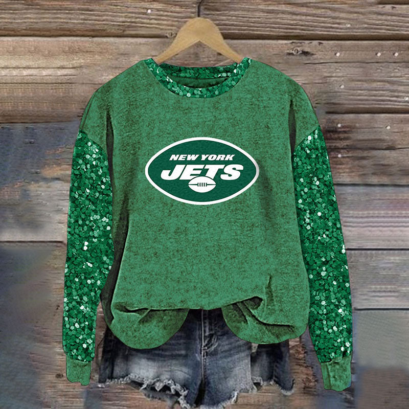 Sequined Sleeves Vintage Sweatshirt