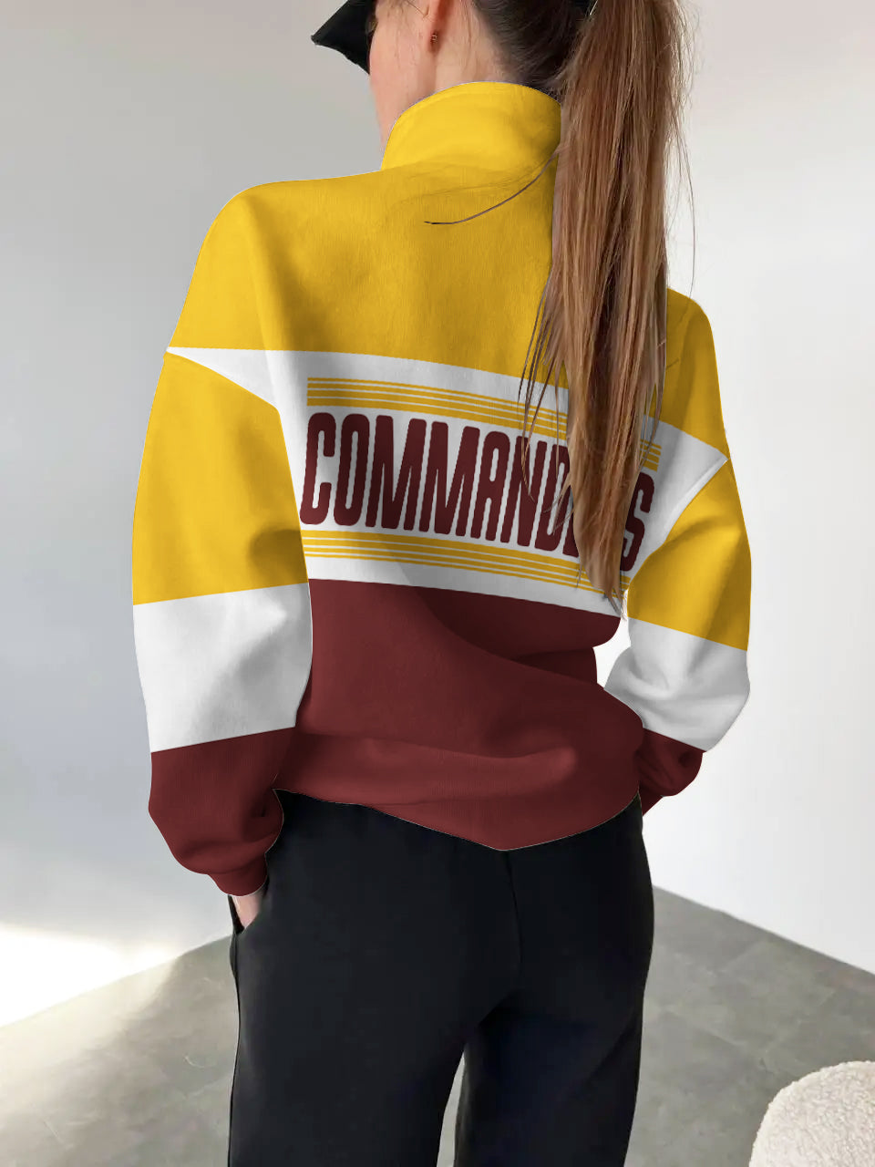 Washington Commanders 2025 New Design Casual Snap Mockneck Pullover