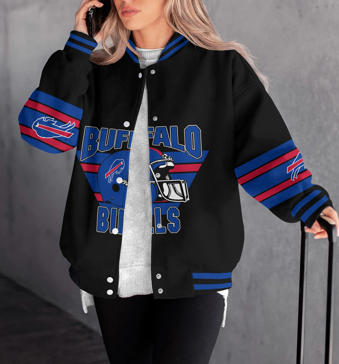 Buffalo Bills Women's Long Pass Full- Snap Casual Jacket