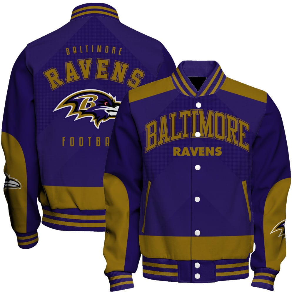 Baltimore Ravens Football Team 2025 - 26 Stay Ahead Of The Trend Unisex Varsity Jacket