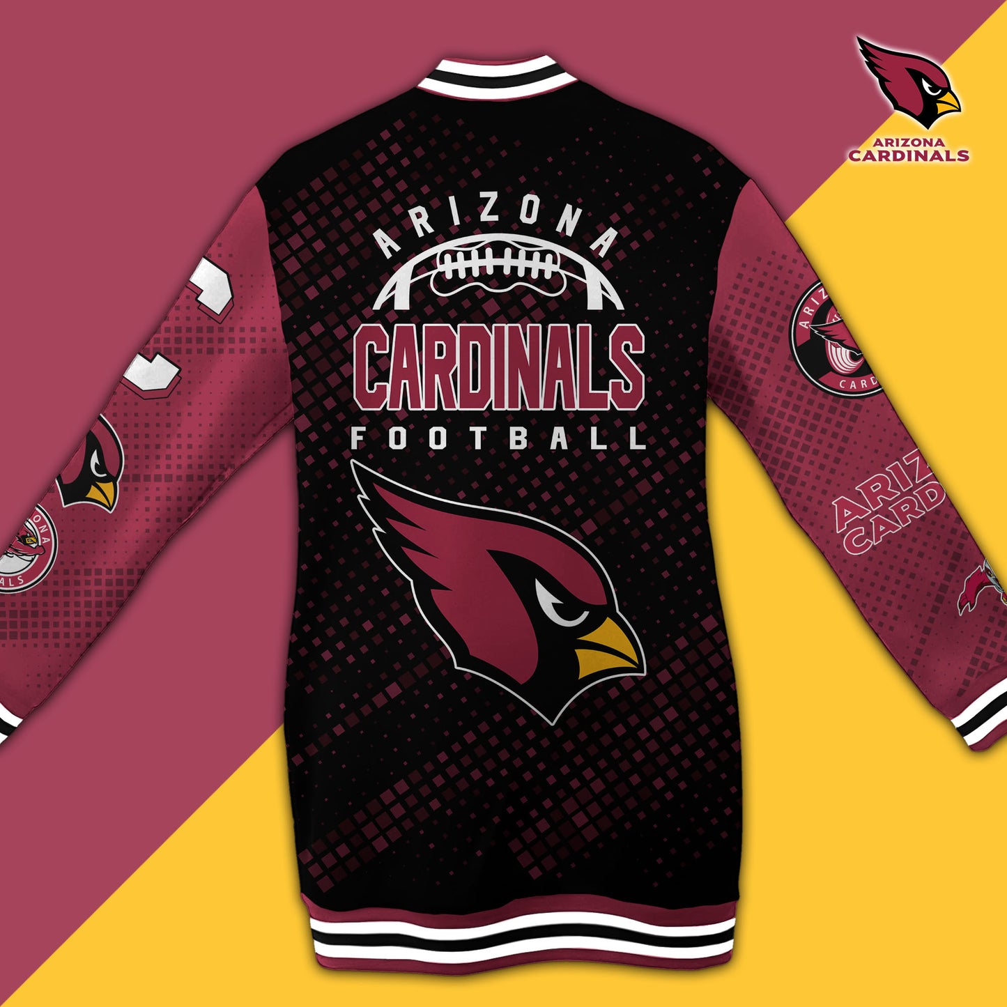 Arizona Cardinals Limited Edition Button Down Long Sleeve Jacket Dress