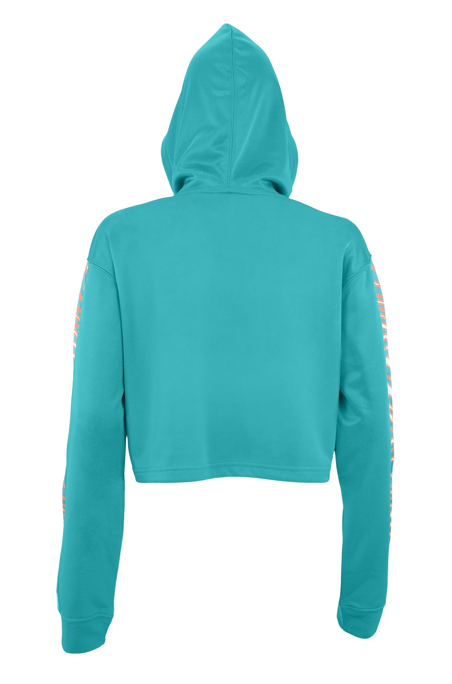 Zubaz NFL Women's Miami Dolphins Zebra Team Logo Crop Top Hoodie