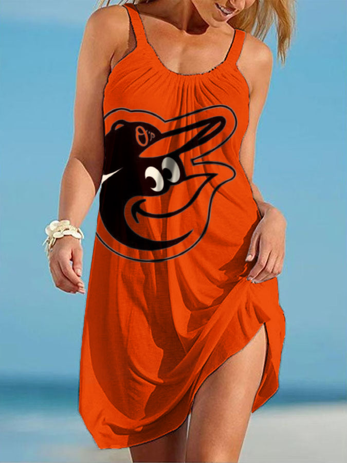 Baltimore Orioles Round neck sleeveless printed dress