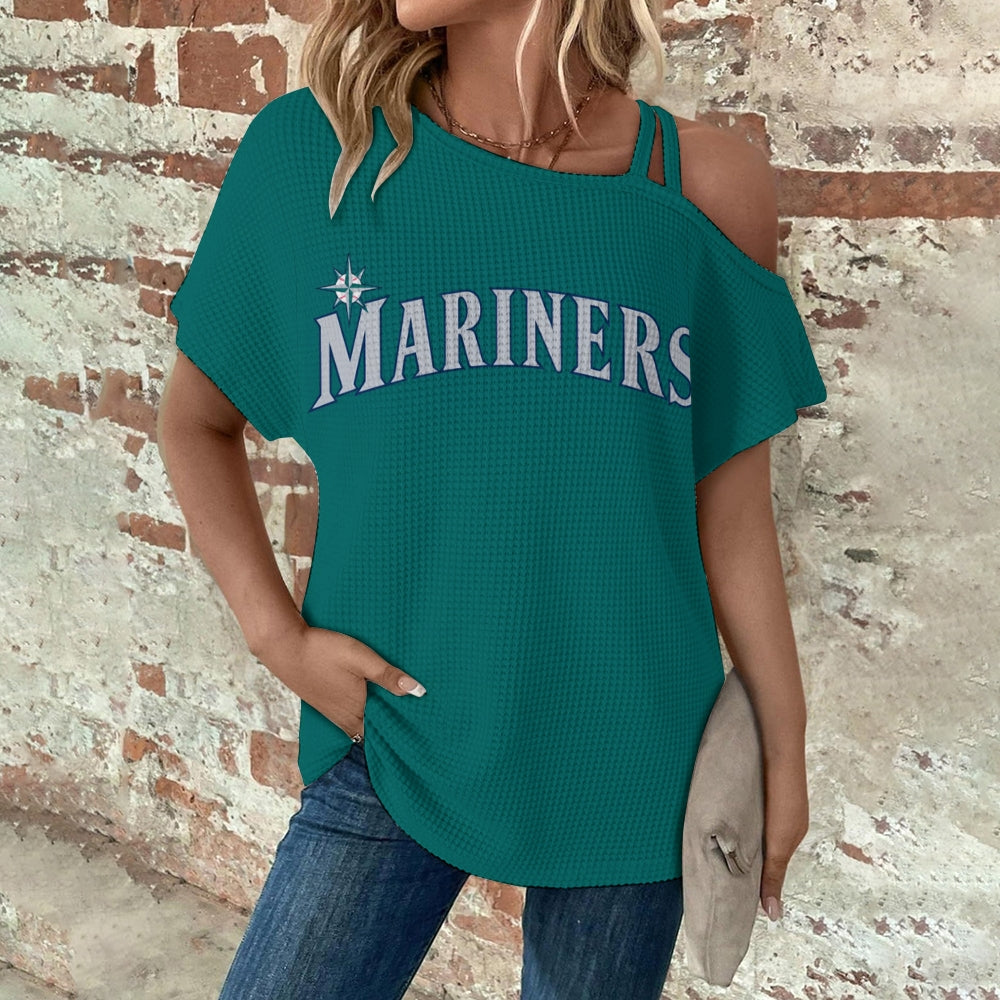 Asymmetrical Neck Short Sleeve T-Shirt