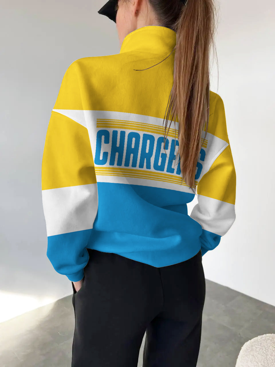 Los Angeles Chargers 2025 New Design Casual Snap Mockneck Pullover