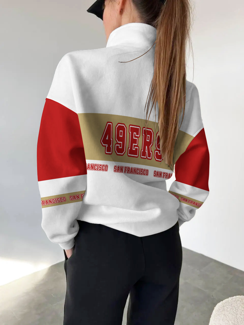 San Francisco 49ers 2025 New Design Casual Snap Mockneck Pullover