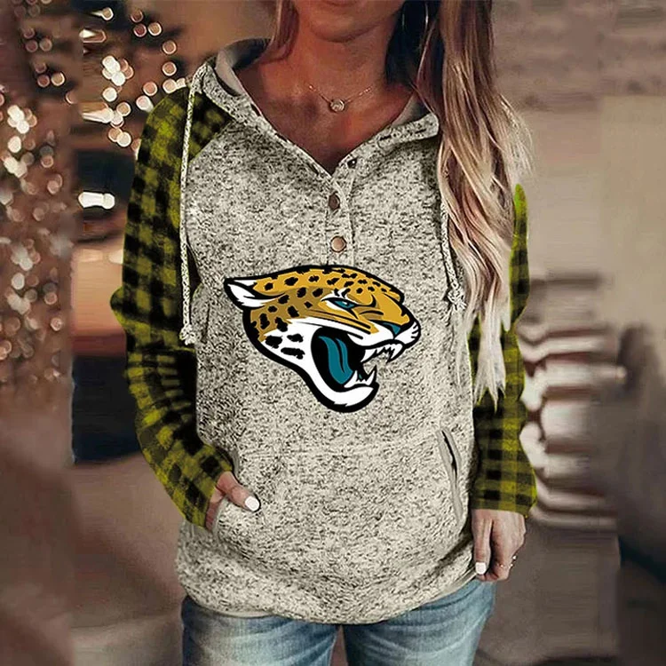 casual loose stitched print Hoodie