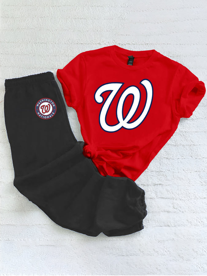 Casual loose fashion printed suit