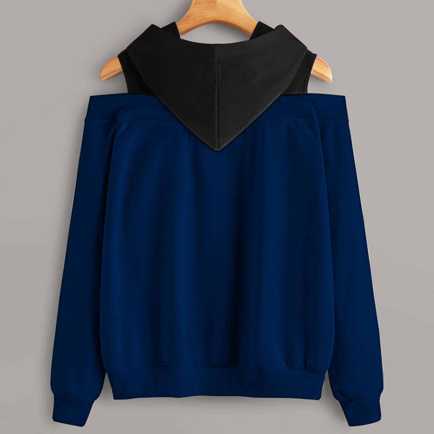 2 In 1 Colorblock Cold Shoulder Hoodie