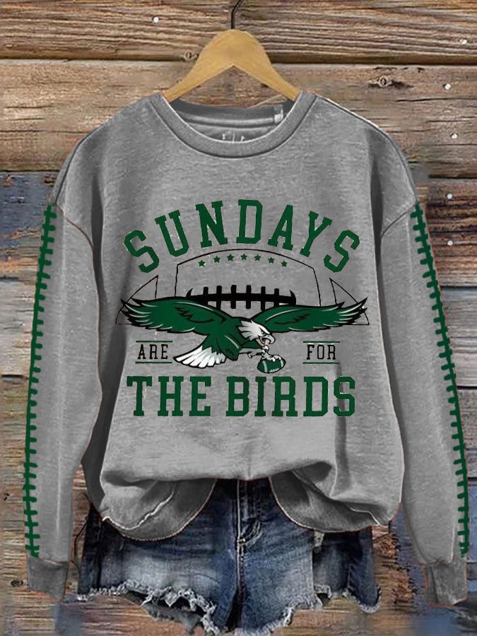 Women's New Football Print Vintage Sweatshirt