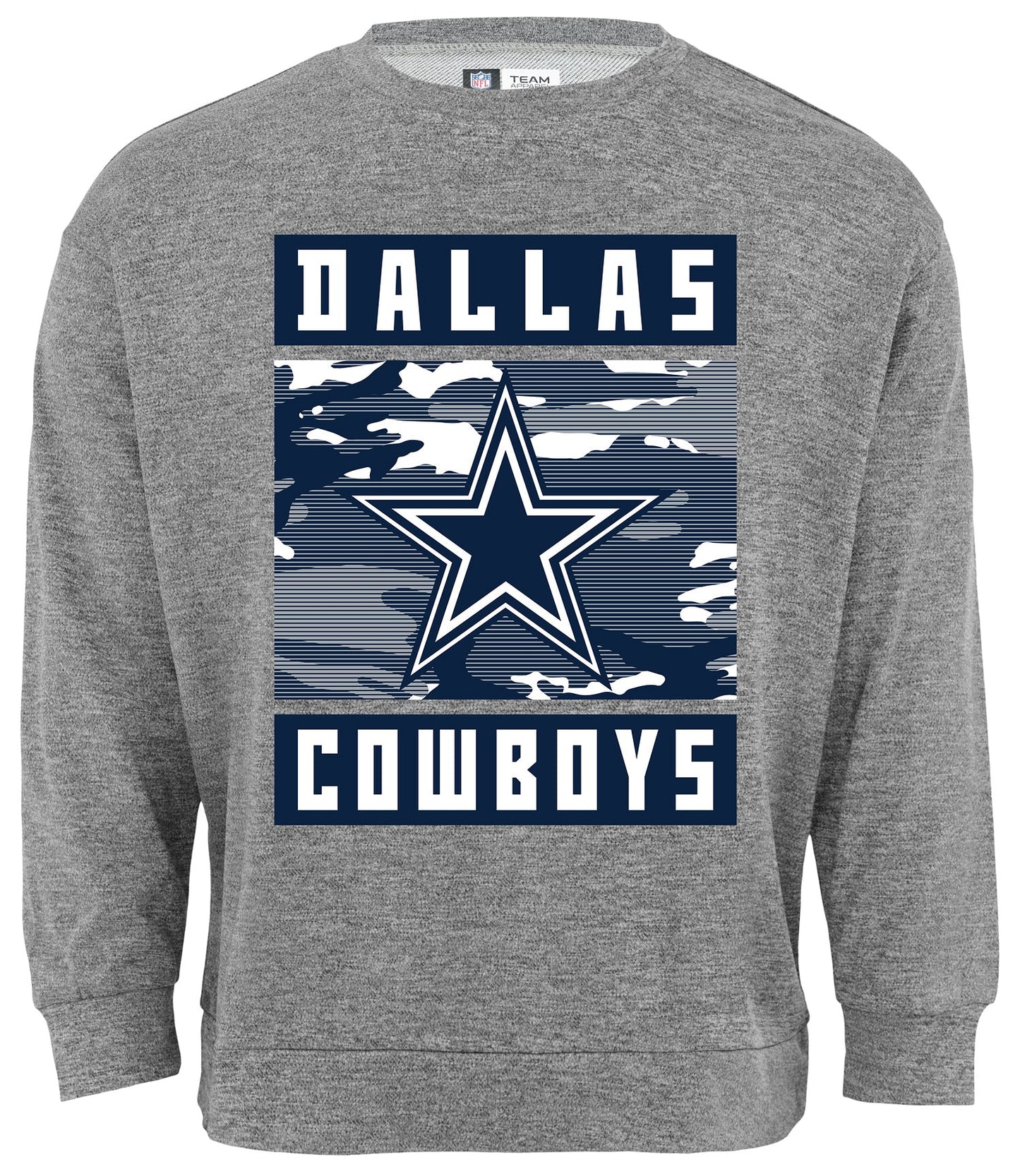Zubaz NFL Men's Dallas Cowboys Heather Grey Crewneck Sweatshirt