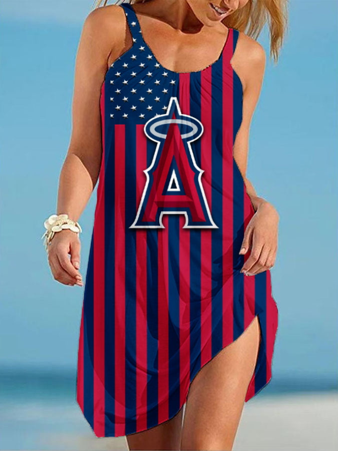 Angels Round neck sleeveless printed dress