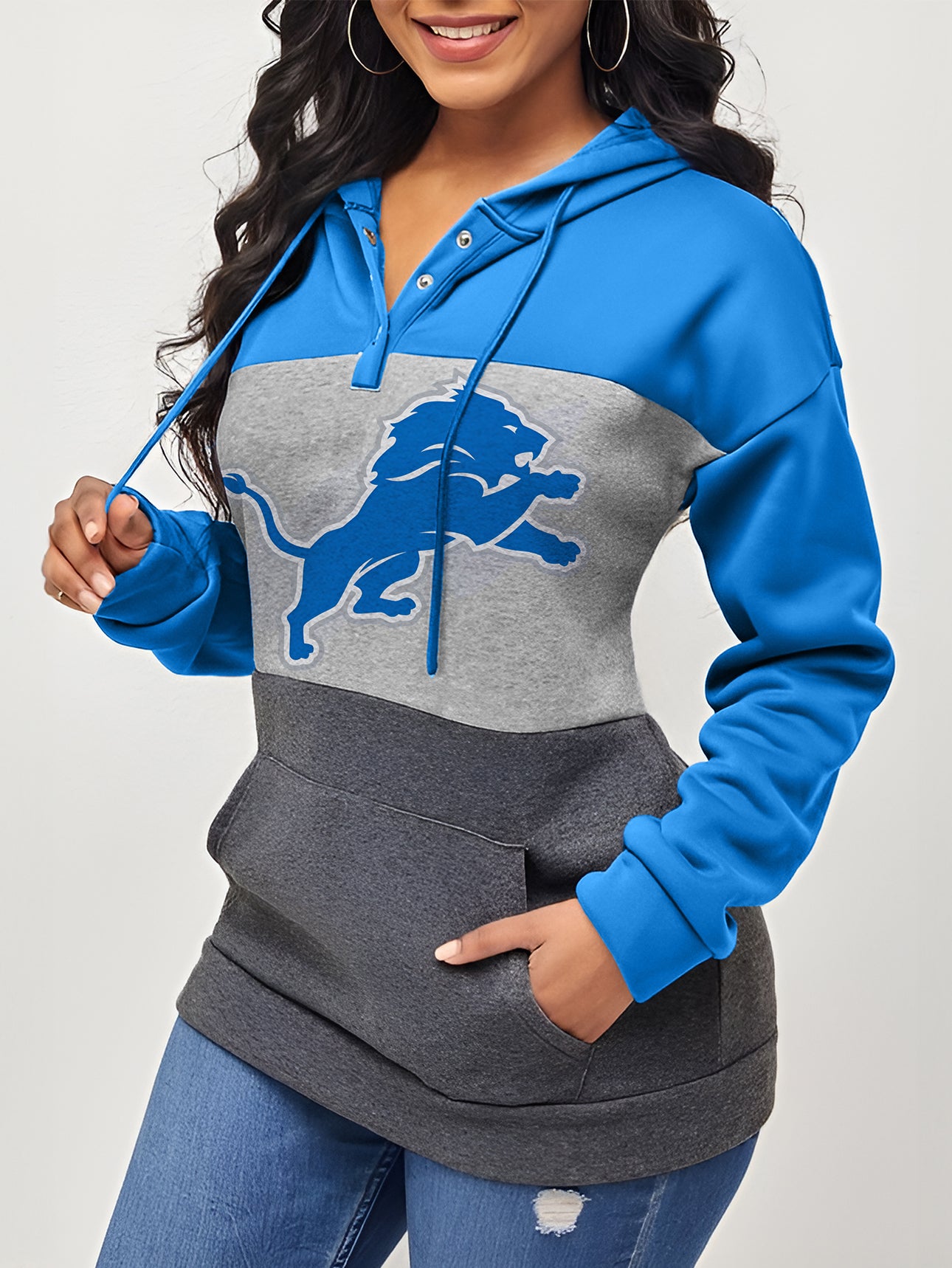 Women's Colorblock Drawstring Hoodie