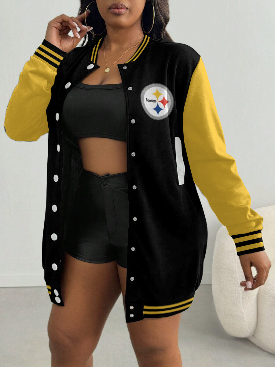 Pittsburgh Steelers Women's Limited Edition Button Down Long Sleeve Jacket Dress