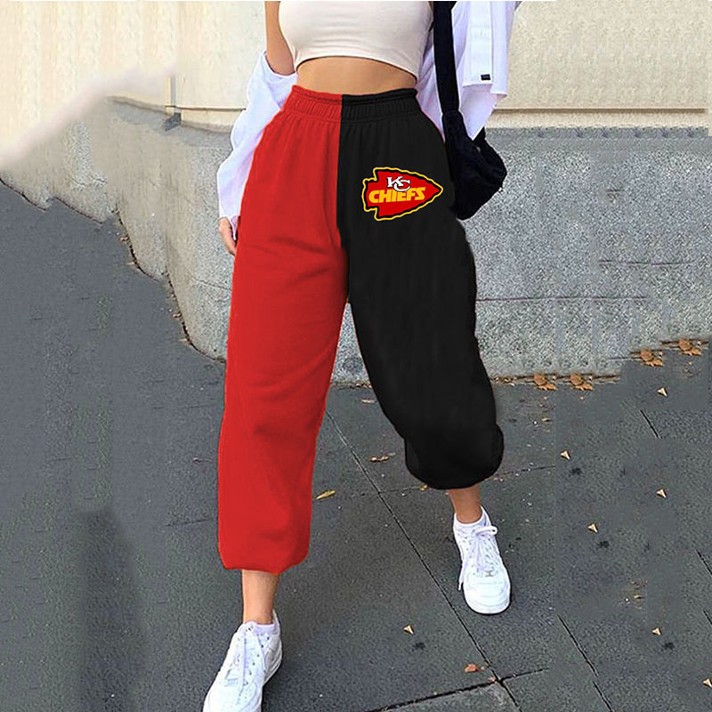 casual patchwork printed athletic pants