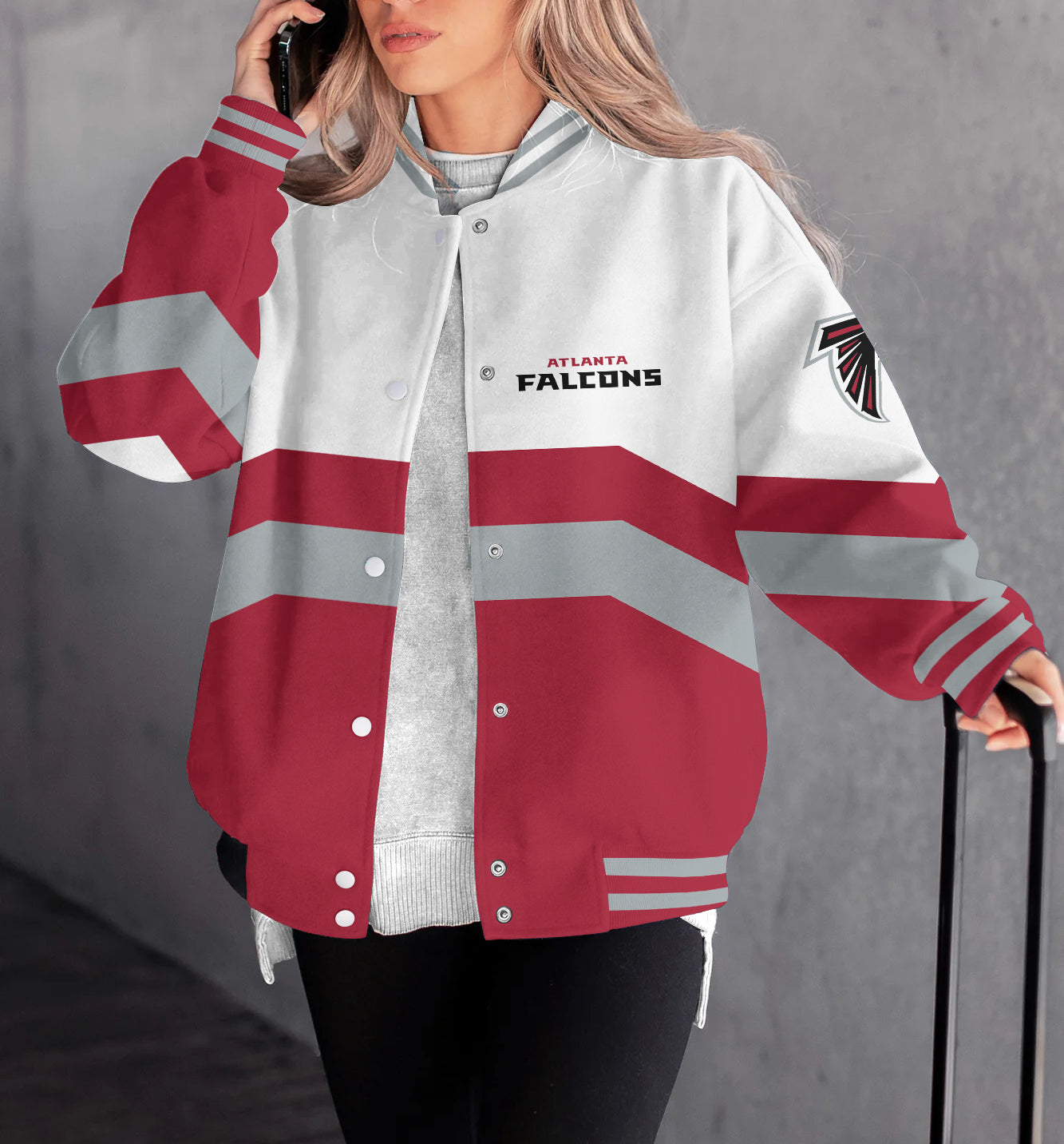 Atlanta Falcons Women's Long Pass Full- Snap Casual Jacket