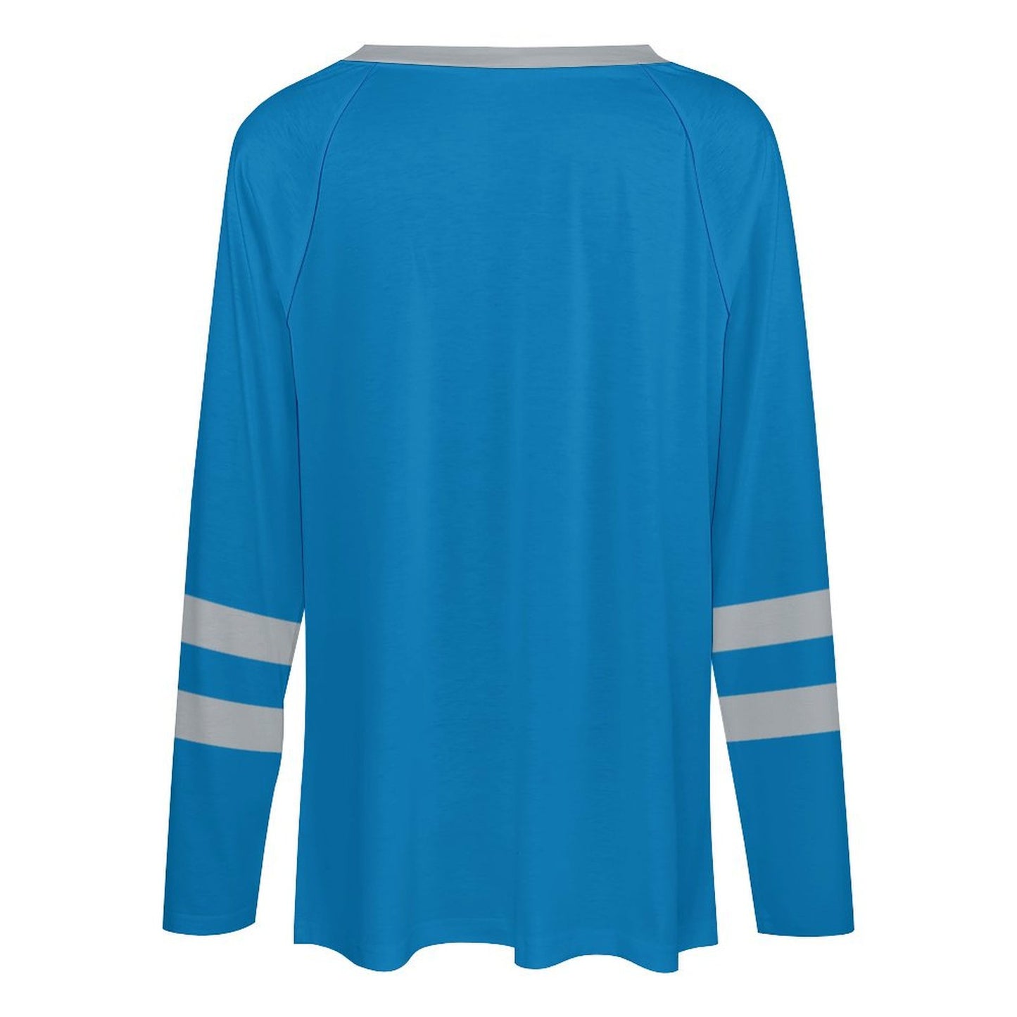 Detroit Lions Women's V-neck Double-layered Long-sleeved Loose T-shirt