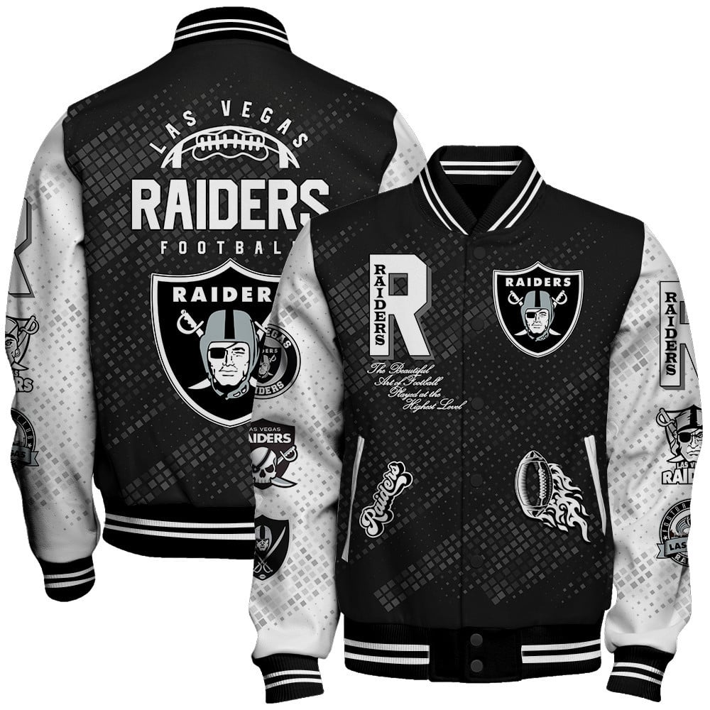 Las Vegas Raiders National Football League Pattern Varsity Jacket V13