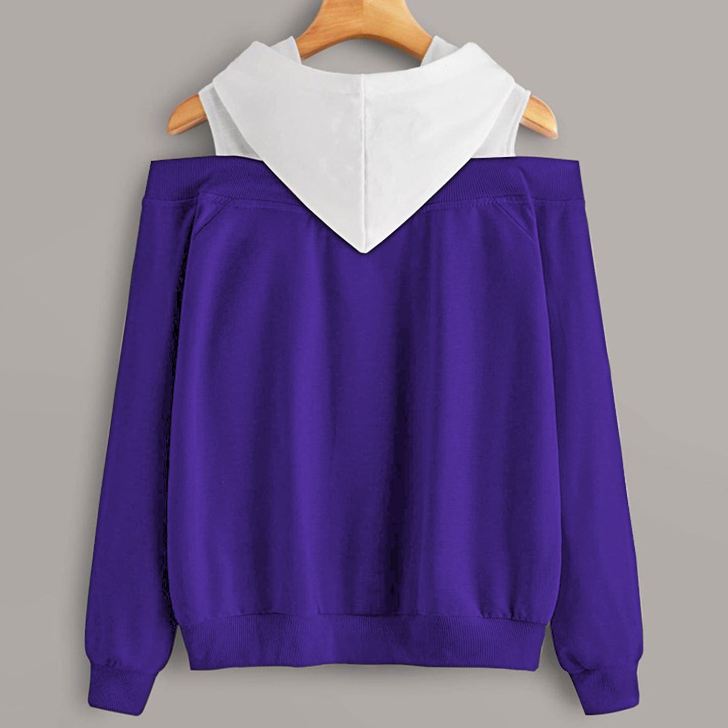 2 In 1 Colorblock Cold Shoulder Hoodie