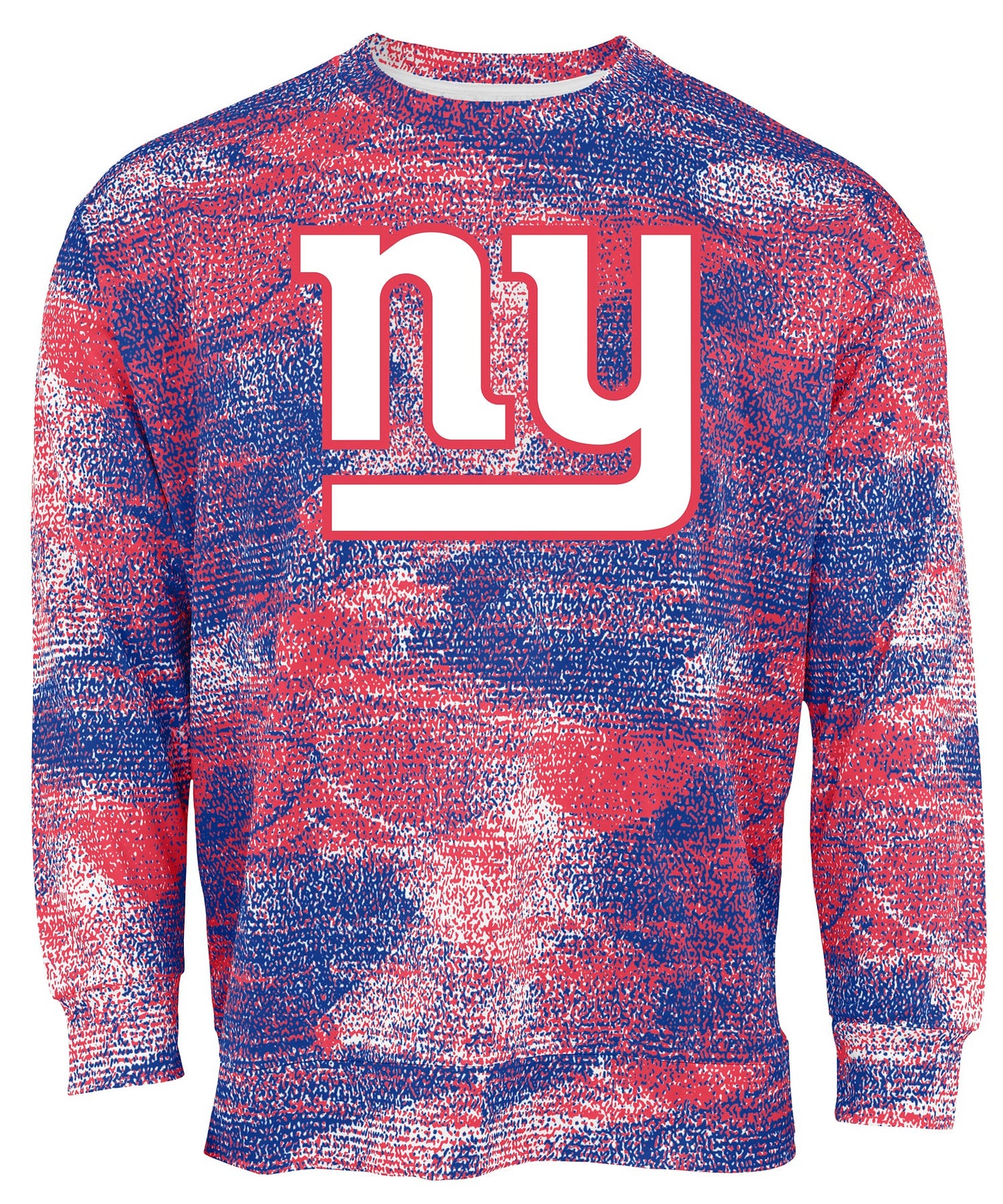Zubaz NFL Men's Team Logo Static Crew Neck Sweatshirt New York Giants