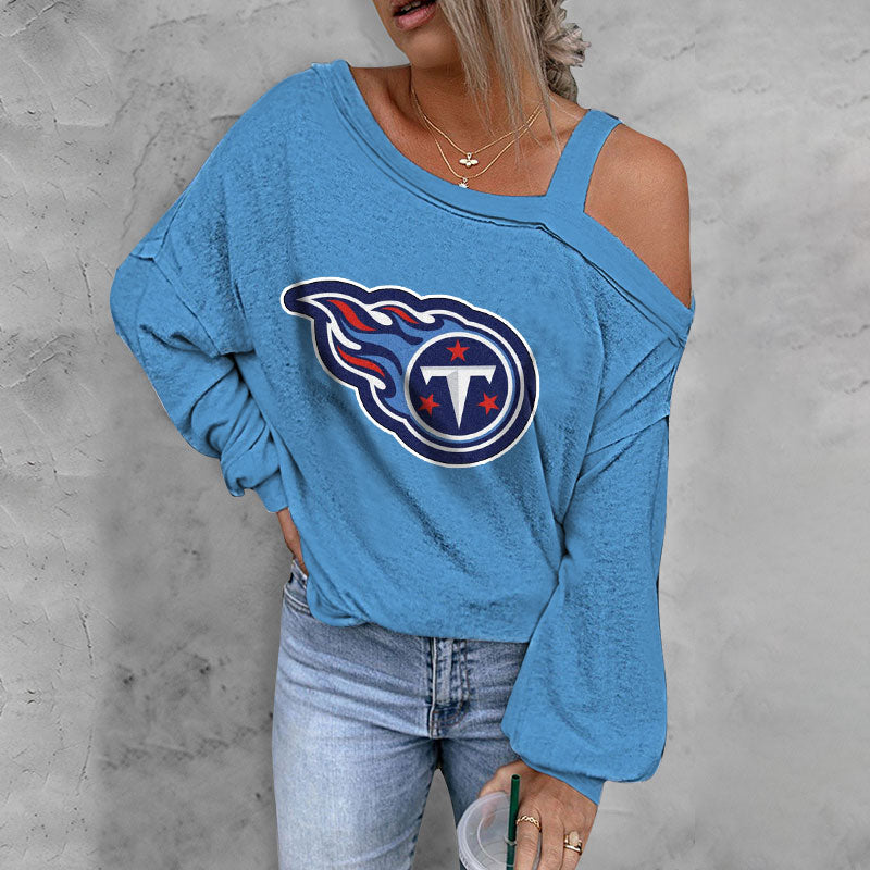 ASYMMETRICAL NECK SHIFT CASUAL LONG SLEEVE TOP