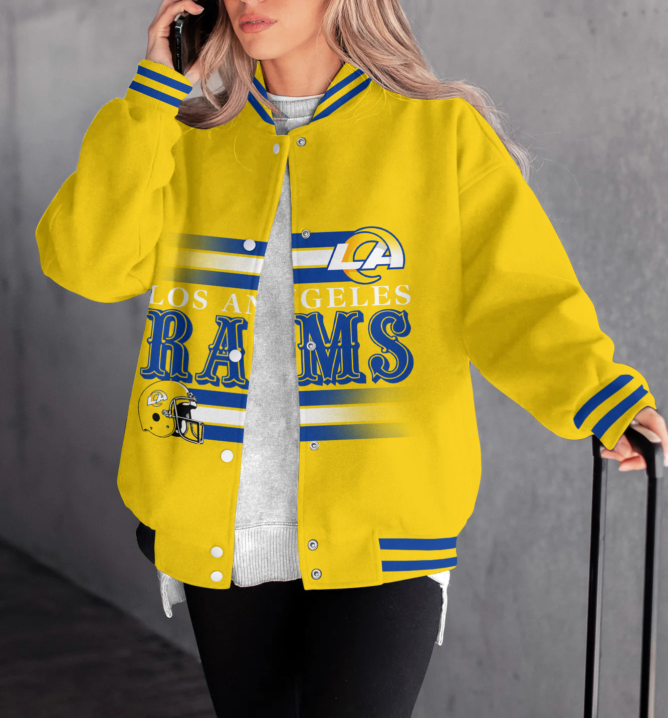 Los Angeles Rams Women's Long Pass Full- Snap Casual Jacket