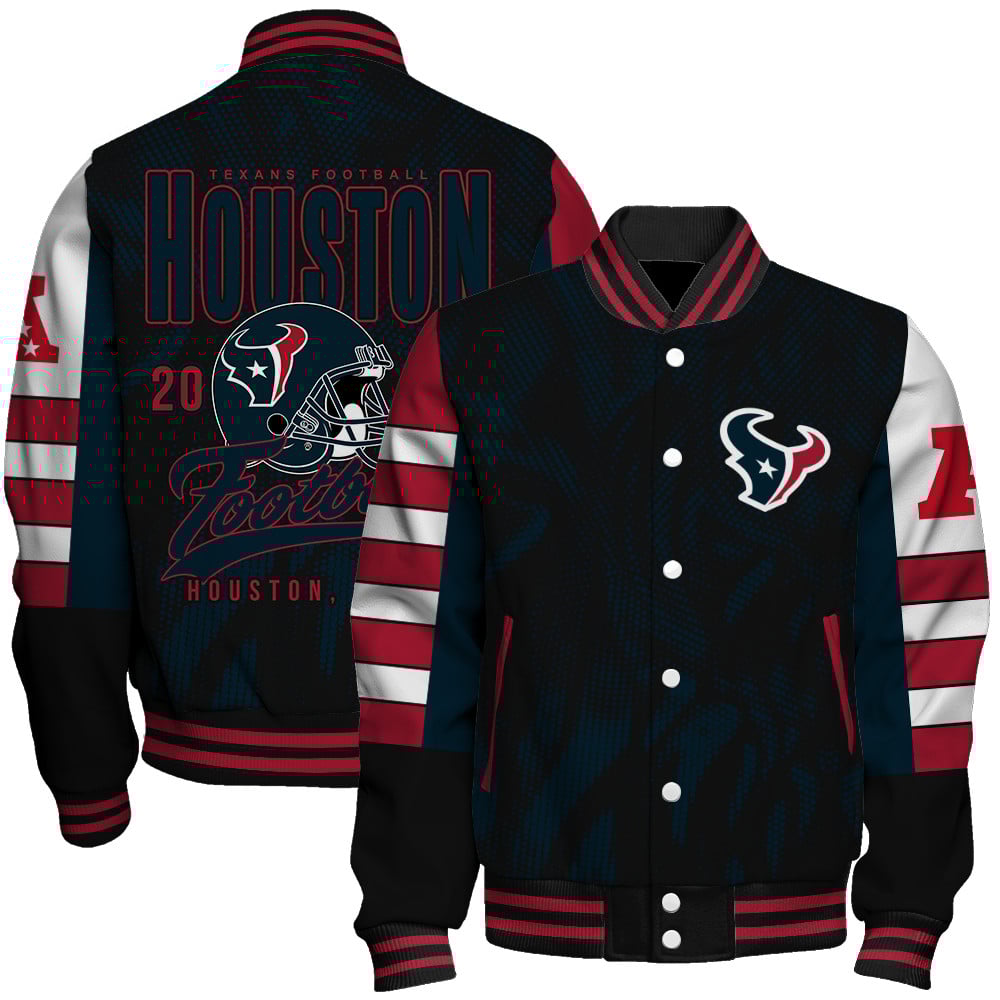 Houston Texans Football Team 2025 - 26 Wear Your Passion Unisex Varsity Jacket