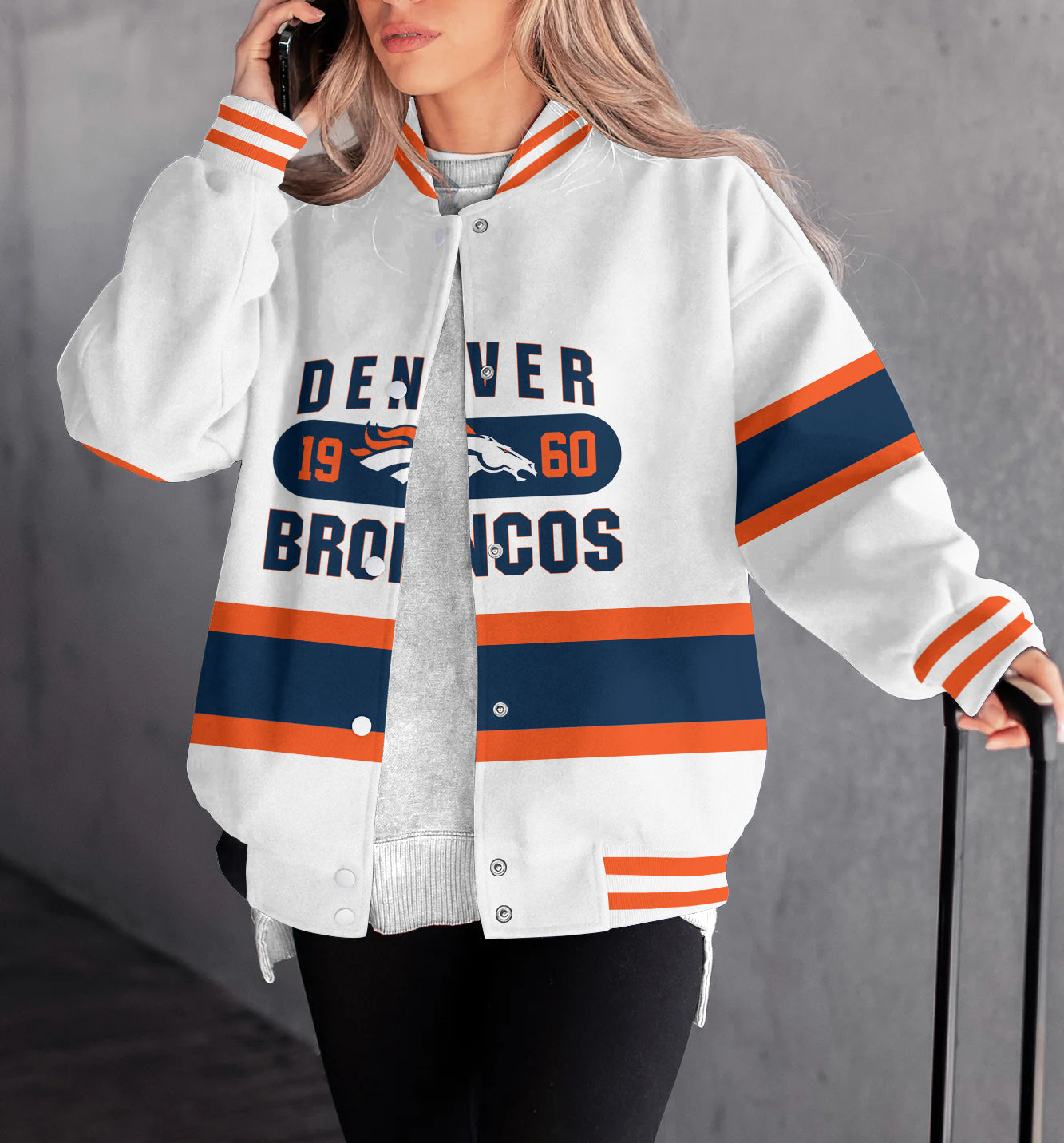 Denver Broncos Women's Long Pass Full- Snap Casual Jacket