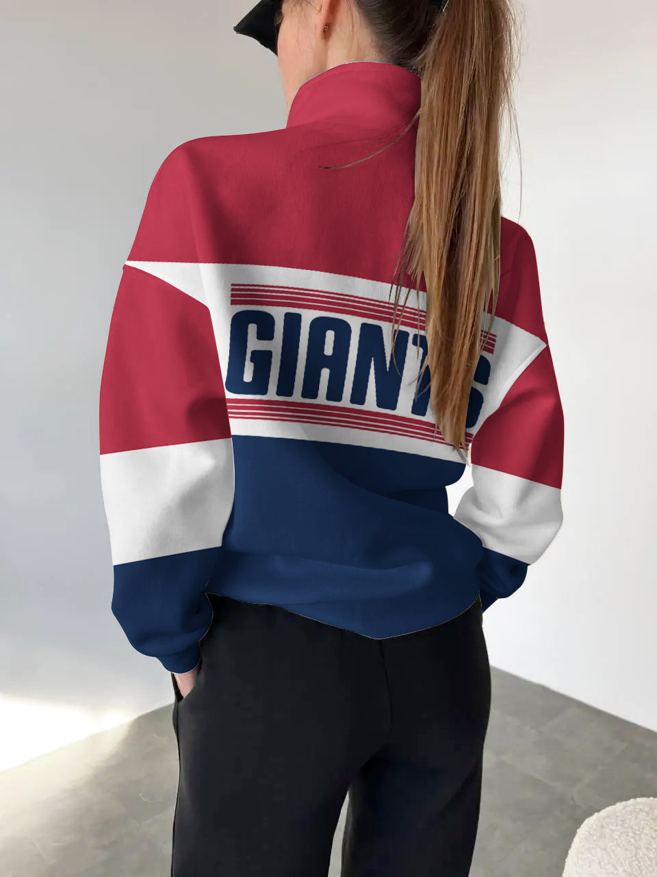 New York Giants 2025 New Design Casual Snap Mockneck Pullover