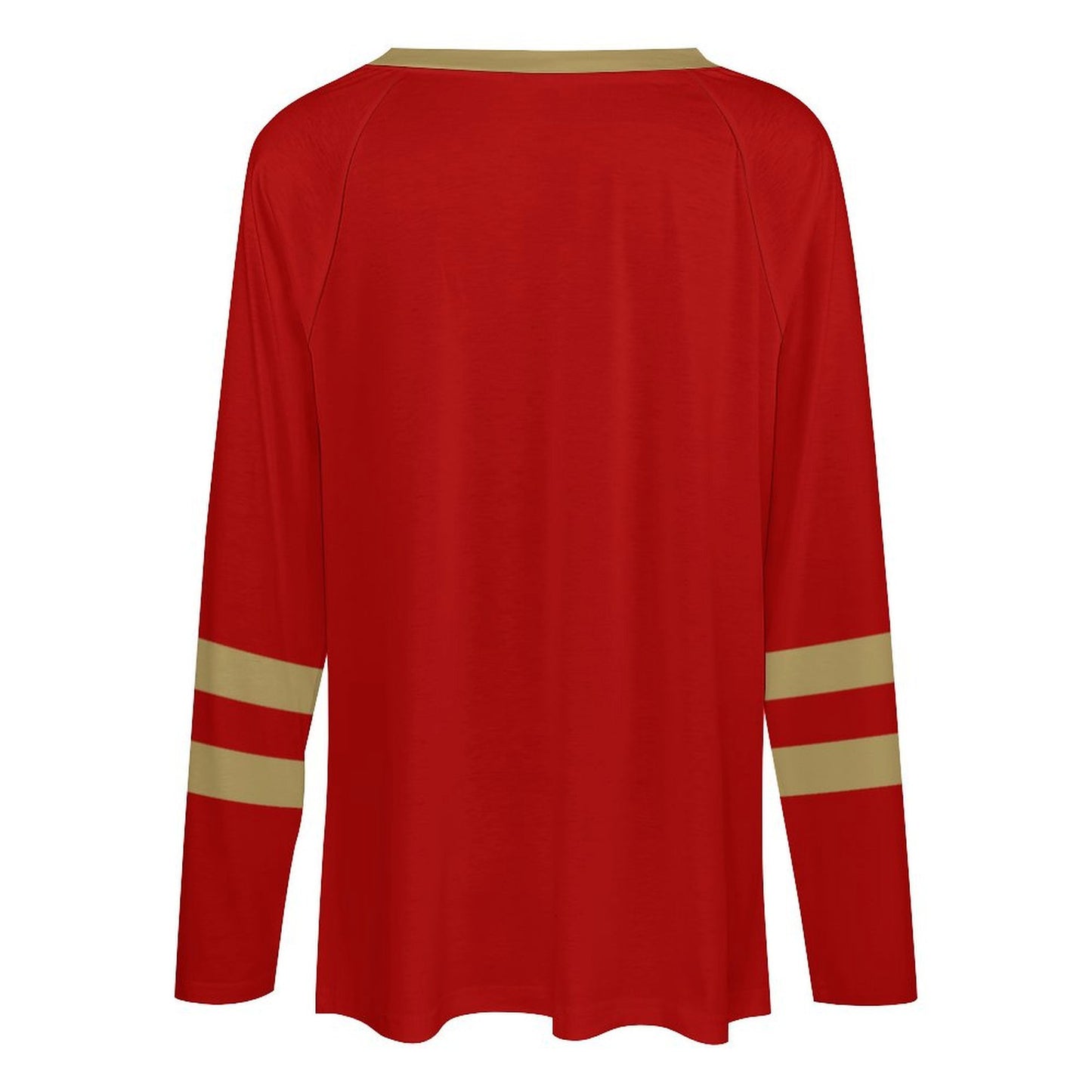 San Francisco 49ers Women's V-neck Double-layered Long-sleeved Loose T-shirt